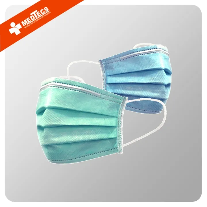 Medtecs N88 Surgical Facemask 3Ply Astm Level 1 Type Iir Bluegreen