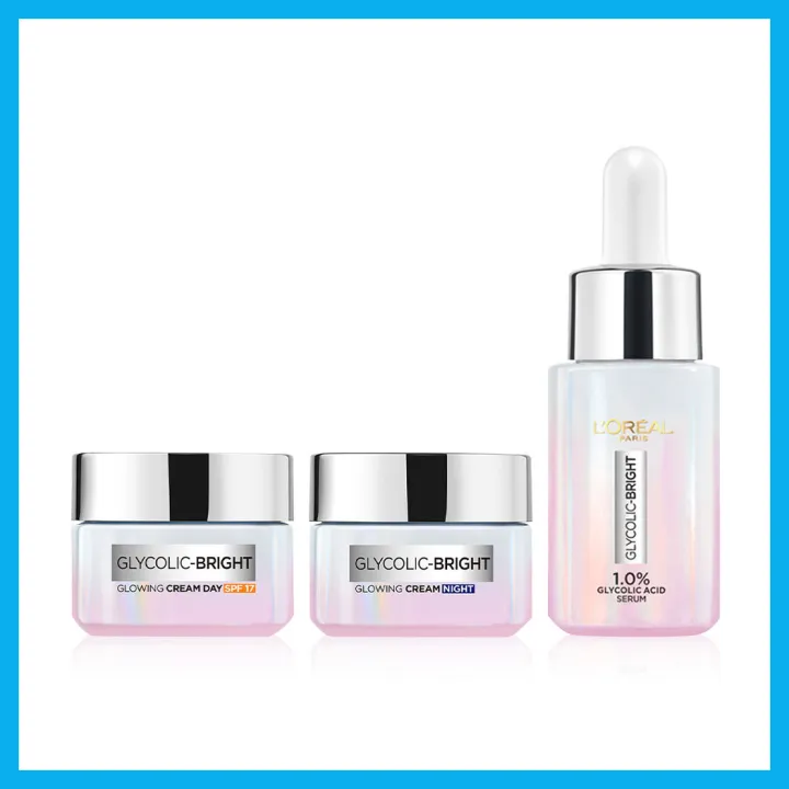 lor-al-paris-set-3-items-glycolic-bright-starter-set-ลอรีอัล-ปารีส-เซทผลิตภัณฑ์บำรุงผิวหน้า