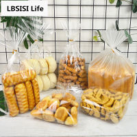 LBSISI Life 100pcs Plastic Bags Transparent Bag For Toast Bread Soft Frosted Food Packaging Baking Christmas Party