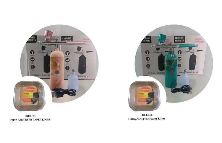 Mini AirBrush Air Spray Kit Set + FREEBIE 50pcs Air Fryer Parchment Paper  liner