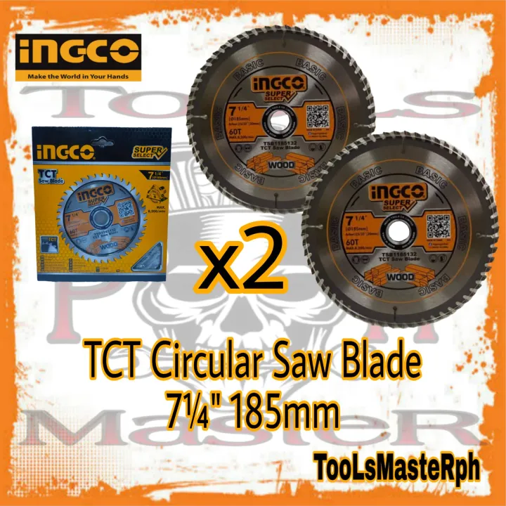 Ingco 2pcs Tct Circular Saw Blade 7 1 4