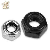 2/5/25 pcs M2 M2.5 M3 M4 M5 M6 M8 M10 M12 M16 304 สแตนเลสสีดำ Hex ไนลอนใส่ล็อค Nut Self-locking Nylock Nut Locknut-Shop5798325