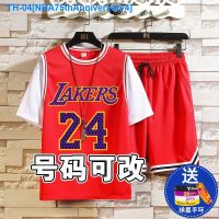 ✶✜∋ NBA75thAnniversary4 Customized fake two-piece short-sleeved basketball suits for middle school students mens and womens training suits a set of childrens sports class clothes for the senior high school entrance examination