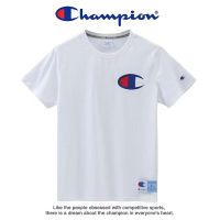 ผู้ชายเย็บปักถักร้อย Champion เสื้อยืดสีขาวตัวอักษร C ผ้าฝ้าย 100% Unisex แขนสั้นเสื้อยืดสีดำ QC7311702