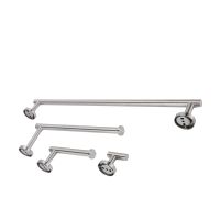 4Pcs Stainless Steel Towel Bar Wall‑Mounted Hooks Clothes Toilet Paper Holder