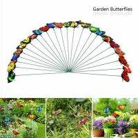 （HOT） 6CM 50pcs pvc simulation single-layer stick butterfly garden flower arrangement decoration wedding beautification