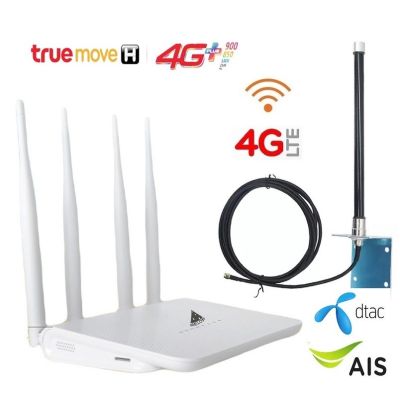 4G Router+เสาอากาศ fiberglass Antenna 8dBi สำหรับพื้นที่ห่างไกล สัญาณเครือข่าย 3G 4G ตาม บ้านพัก ไร่ คอนโด รีสอร์ท ดอย