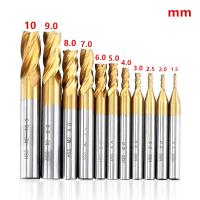 ☞ 1.5-10mm Titanium Coated HSS Four-Flute Spiral Bit HRC63 CNC Drill Bit End Milling Cutter For Wood Steel Cutting