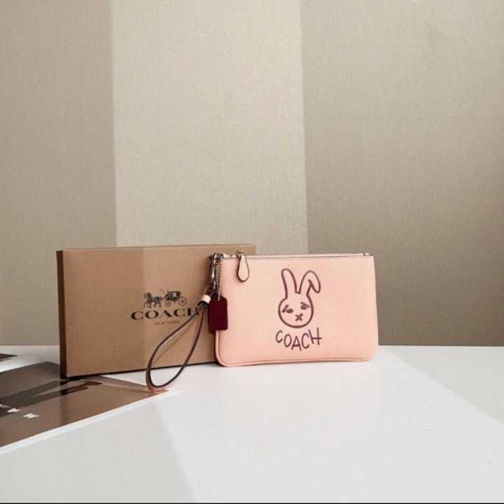 Lunar New Year Small Wristlet With Rabbit - Coach