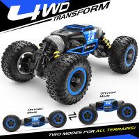 BEZGAR TD141 Remote Control Crawler,1:14 All-Terrain 2.4GHz 15Kmh Transform 4WD RC Stunt Car Truck Toy with kids