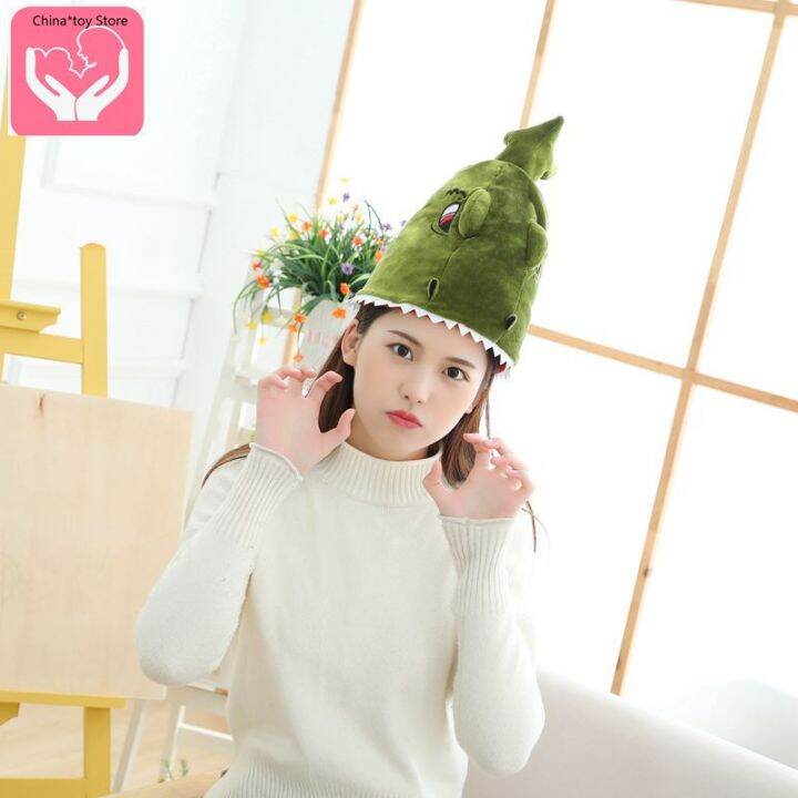 hot-selling-conical-dinosaur-headgear-hat-plush-toy-doll-cartoon-cute-hat-clothing-accessories-pp-cotton