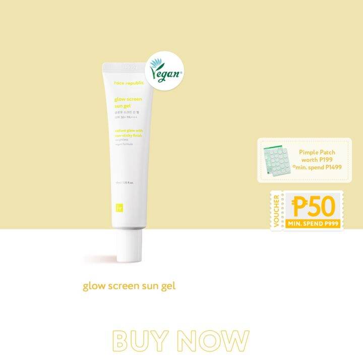 Face Republic Glow Screen Sun Gel SPF50+ PA++++ 40mL [Nonsticky