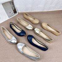 Amazing! Almighty ballet shoes [details are in place] soft-soled egg roll shoes shallow mouth large size scoop shoes single shoes 【QYUE】