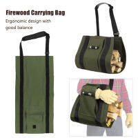 กระเป๋าใส่ฟืนฟืนสมดุลการตรึงที่ดีง่ายต่อการโหลด Unload Green Log Tote Bag for Home Camping Outdoor