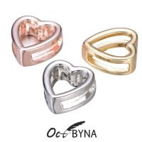 Octbyna Fashion Hollow Love Heart Shaped Slide Charms Beads For Fits Pandora Bracelet Stainless Steel Mesh Bracelets Making