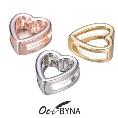 Octbyna Fashion Hollow Love Heart Shaped Slide Charms Beads For Fits Pandora Bracelet Stainless Steel Mesh Bracelets Making