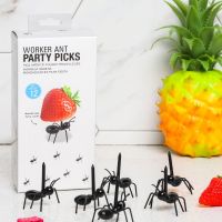 12Pcs Ant Fruit Fork Creative Cute Plastic Toothpick Bento Party Cake Snack Dessert Cutlery Home Kitchen Party Dinner Decoration