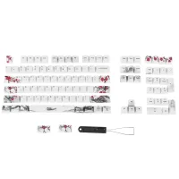 110 Keys PBT Keycap Dye-Sublimation Plum Blossom Cherry Profile Key Cap DIY Mechanical Keyboard Keycap Set