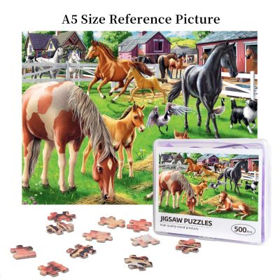 HAPPY HORSES Wooden Jigsaw Puzzle 500 Pieces Educational Toy Painting Art Decor Decompression toys 500pcs