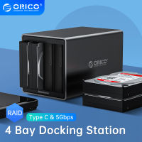 ORICO NS Series 4 Bay 3.5นิ้ว Type-C พร้อม RAID HDD Docking Station อะแดปเตอร์78W 5Gbps HDD Enclosure HDD Case