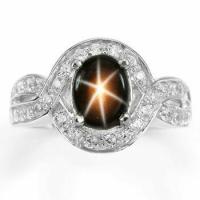 แหวนเงินแท้ 925 พลอยสตาร์ดำ black star sapphire น้ำหนัก 2.58 กะรัต ขาสวยเนื้อเนียนค่ะ