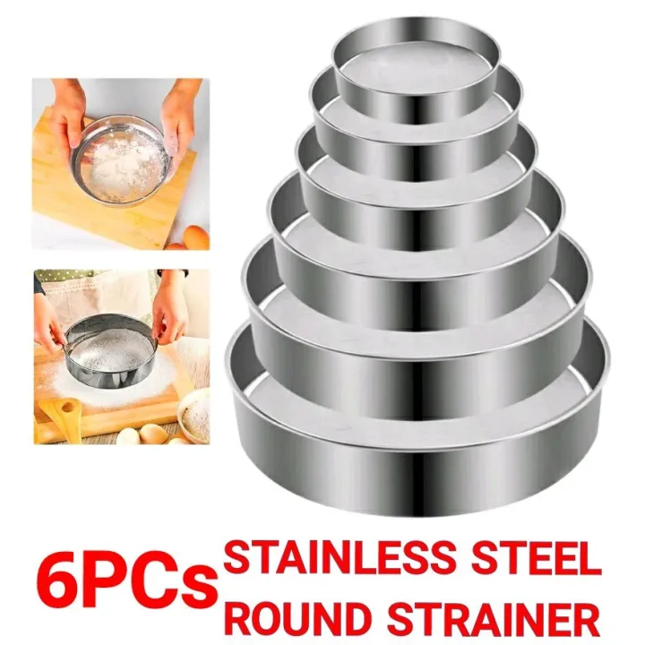 Professional Fine Mesh Flour Sifter Round Stainless Steel Flour Sieve