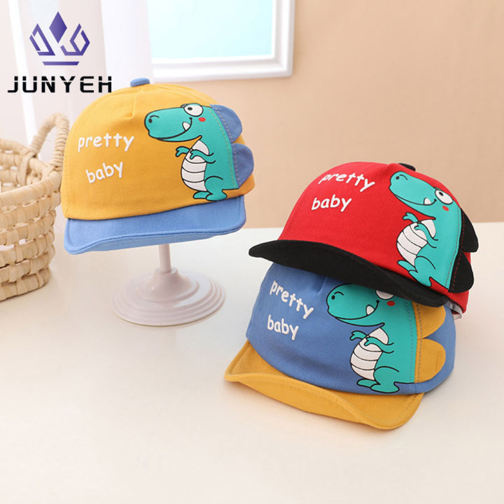 junyeh-หมวกเบสบอลลายการ์ตูนไดโนเสาร์สำหรับเด็ก-หมวกแก๊ปปีกนิ่มสำหรับเด็กผู้ชาย5-24เดือนสำหรับฤดูใบไม้ผลิใหม่