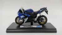 โมเดลรถมอเตอร์ไซค์  YAMAHA YZF-R1 Welly 1:18  สีน้ำเงิน #GT015