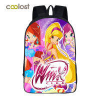 [ในสต็อก] Winx Club 16นิ้วกระเป๋าเป้สะพายหลังชั้นเดียวสำหรับวัยรุ่นชายหญิงการ์ตูนอุปกรณ์ต่อพ่วงกระเป๋าคอมพิวเตอร์กระเป๋าเป้สะพายหลังโพลีเอสเตอร์แบบสบายๆวัยรุ่น8-18Y ความสูง145ซม. ด้านบน