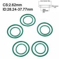 10pieces Fluorine Rubber O Ring ID 28.24/29.82/31.42/32.99/34.59/36.17/37.77mm CS 2.62mm Green FKM O-Ring Oil Sealing Gasket Gas Stove Parts Accessori