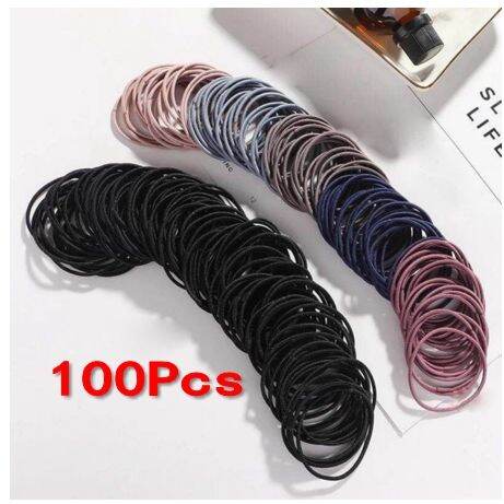 100pcs-mixed-color-korean-version-rubber-band-parent-child-hair-ring-accessories