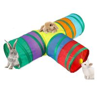 Bunny Tunnels &amp; Tubes Collapsible 3 Way Bunny Hideout Small Animal Activity Tunnel Toys for Dwarf Rabbits Bunny Kitty