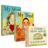 3หนังสือชุด Guess How Mum I Love You , My Dad, My Mum English Picture Story Cardboard Books For Kids Educational Toy Book