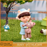 Shao 1PC คู่แนวนอนไมโคร DIY ตกแต่งเค้กเดสก์ท็อปชุดนอนตกแต่งคู่