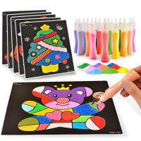 Sand Art Paper Sand For Children Drawing Toys Kids Cartoon Sand Painting For Kindergarten Art Craft Christmas Gift
