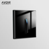 Avoir Wall Light Switch Power Keyboard Buttons Switch Glass Material Panel 1 2 3 4 Gang Standard EU FR Plugs Electrical Sockets