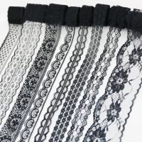 (10 yards/roll) Black lace fabric  ribbon Webbing Decoration Lovely gift packing Material Fabric  Material