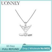 ✔✒  UONNEY Dropshipping Personalized Sterling Hockey Number Necklace Engraved Text for Man Dad Anniversary