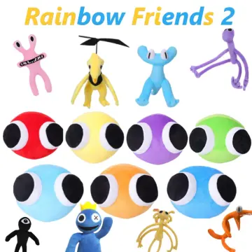 Rainbow Friends Plush, Cyan Rainbow Friend Chapter 2 Plush, Cyan Rainbow  Friends Plush, Rainbow Friends Toys, Rainbow Friends Birthday Decorations  (4 PCS) 