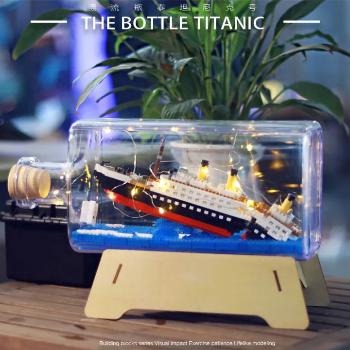 Titanic Building Blocks Highly Difficult Huge Bottle Ship Model Boys and Girls Birthday Gifts