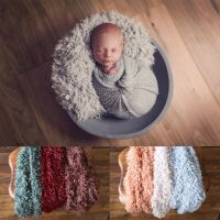 Newborn Photography Props Backdrop Faux Fur Long Velvet Blanket Rug for Baby Bebe Shoot Studio Stuffer Basket Accessories Sets  Packs