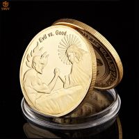 God Of Jesus Justice Against Evil Satan Christian Gold Challenge Coin Euro Religion Culture Souvenir Coins Home Decor Gifts