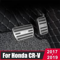 ฝาครอบแป้นเหยียบรถยนต์แผ่นอะลูมิเนียมตกแต่งภายในคันเร่งเบรคสำหรับ Honda CRV CR-V 2012-2015 2016 2017 2018 2020 2019