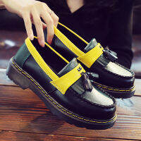 รองเท้าโลฟเฟอร์ชาย Dr.Martens รองเท้าหนังแท้สตรีรองเท้าโลฟเฟอร์ลำลองแบบ Unisex บน Sepatu Pantofel Kulit พู่35-46