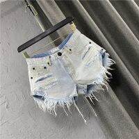 COD SDFERTGRTYTYUYU ins Sexy Low-Waist Denim Shorts Womens Summer Frayed Pants 2021 New Style Korean Version Loose Ripped a-Line Wide-Leg