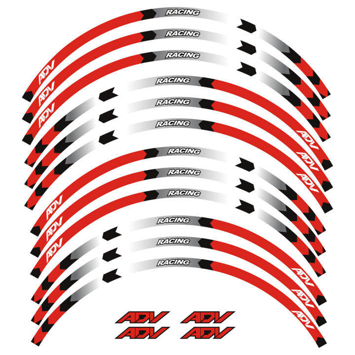 สติกเกอร์ตกแต่งล้อรถจักรยานยนต์มอเตอร์สติ๊กเกอร์แถบล้อสำหรับ-honda-adv-160แถบเทป14-13-นิ้วอุปกรณ์ขอบดุมล้อสะท้อนแสง