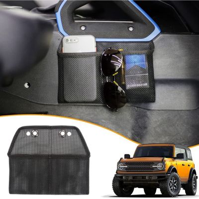 Center Console Mesh Storage Pocket Seat Space Organizer for Ford Bronco 2021 2022 Accessories