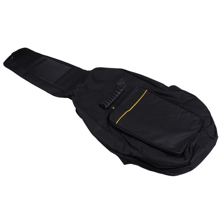 กระเป๋ากระเป๋าเป้อะคูสติกสองชั้นสายรัดกระเป่าใส่กีตาร์กีต้าร์กรอบสีดำอะคูสติก