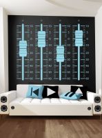 Mixer Slider Wall Sticker Recording Studio Bar Electro Music Nightclub Music Audio Speaker DJ Producer Decoration Vinyl Decal 1