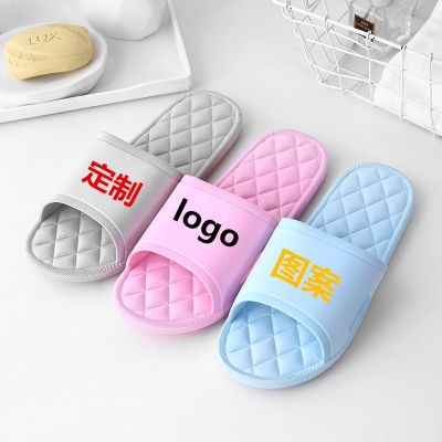 Slippers custom logo bathroom summer couple slippers slippers hotel gym male thickening gift custom slippers